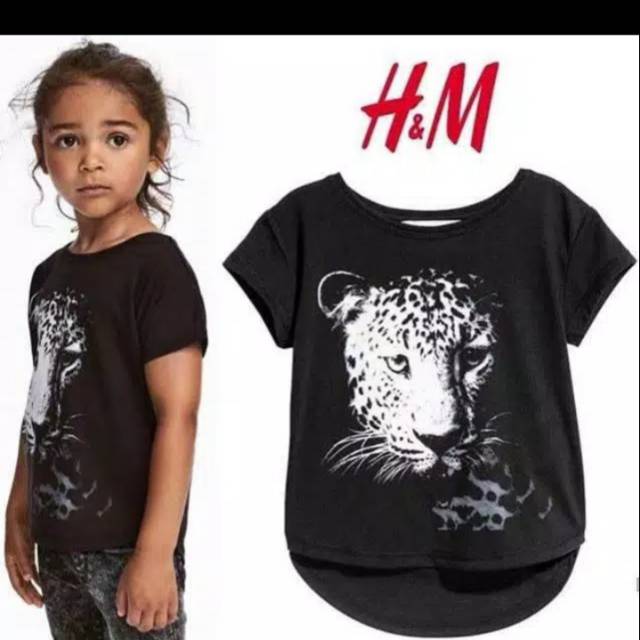 H&M tee black tiger