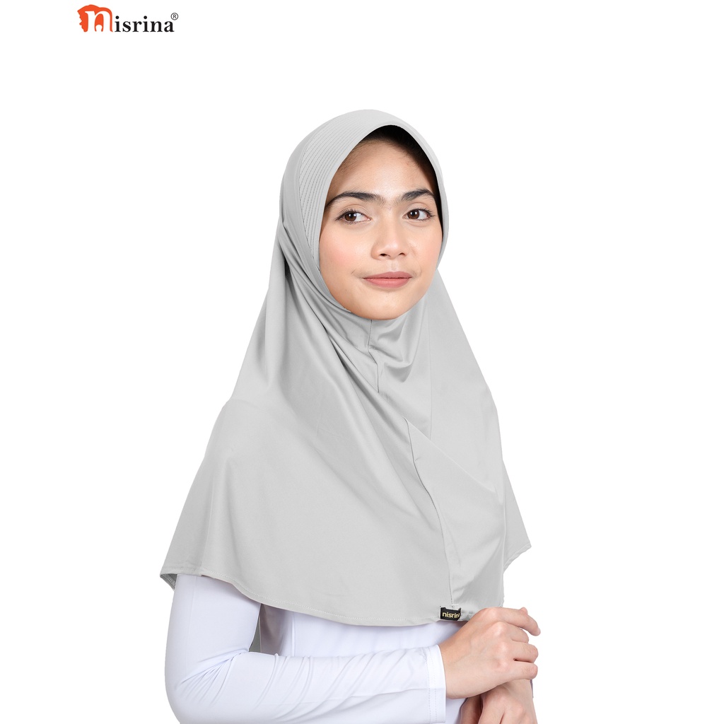 Nisrina Fashion Muslim Jilbab Instan Polos Citra Narurita-Abu Muda