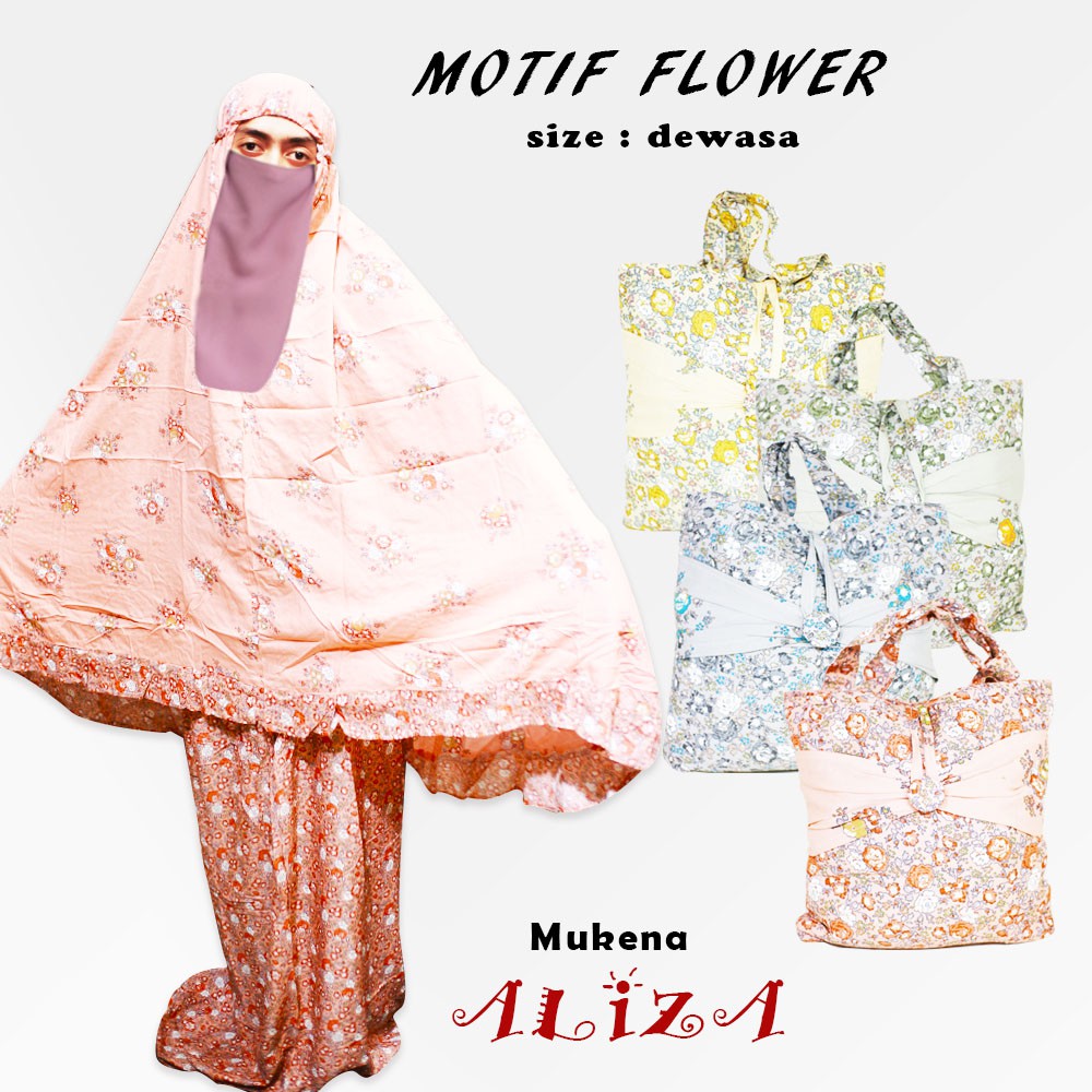 MUKENA DEWASA MOTIF / Mukena Aliza Premium Motif Flower - Random colour