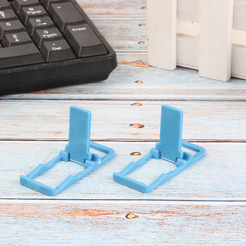 Bracket Stand Holder Handphone Universal Bentuk L Bahan Plastik Warna-Warni Bisa Dilipat