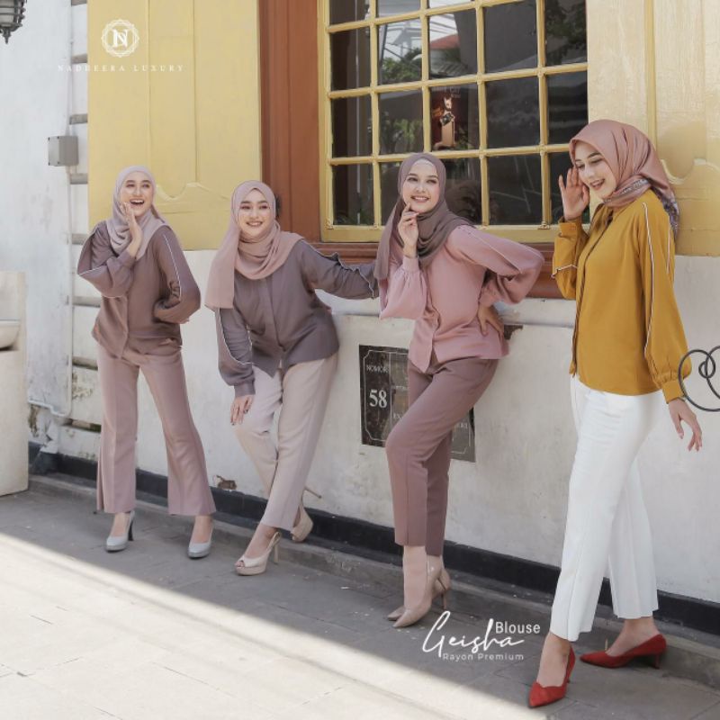 BL103| GEISHA BLOUSE by Nadheera Luxury [ NEW - ND Plain Series ] Blus Nadheera Luxury