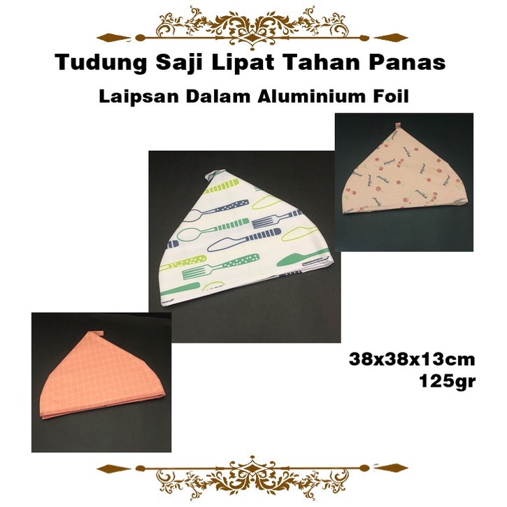 Tudung Saji Segi Lipat Besar Tahan Panas