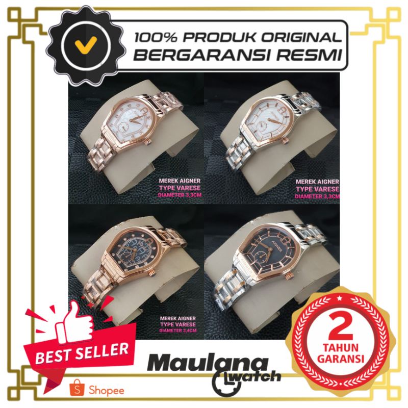 JAM TANGAN PRIA WANITA | RANTAI | KULIT | KARET | MURAH | aigner varese - strap all stainless steel 