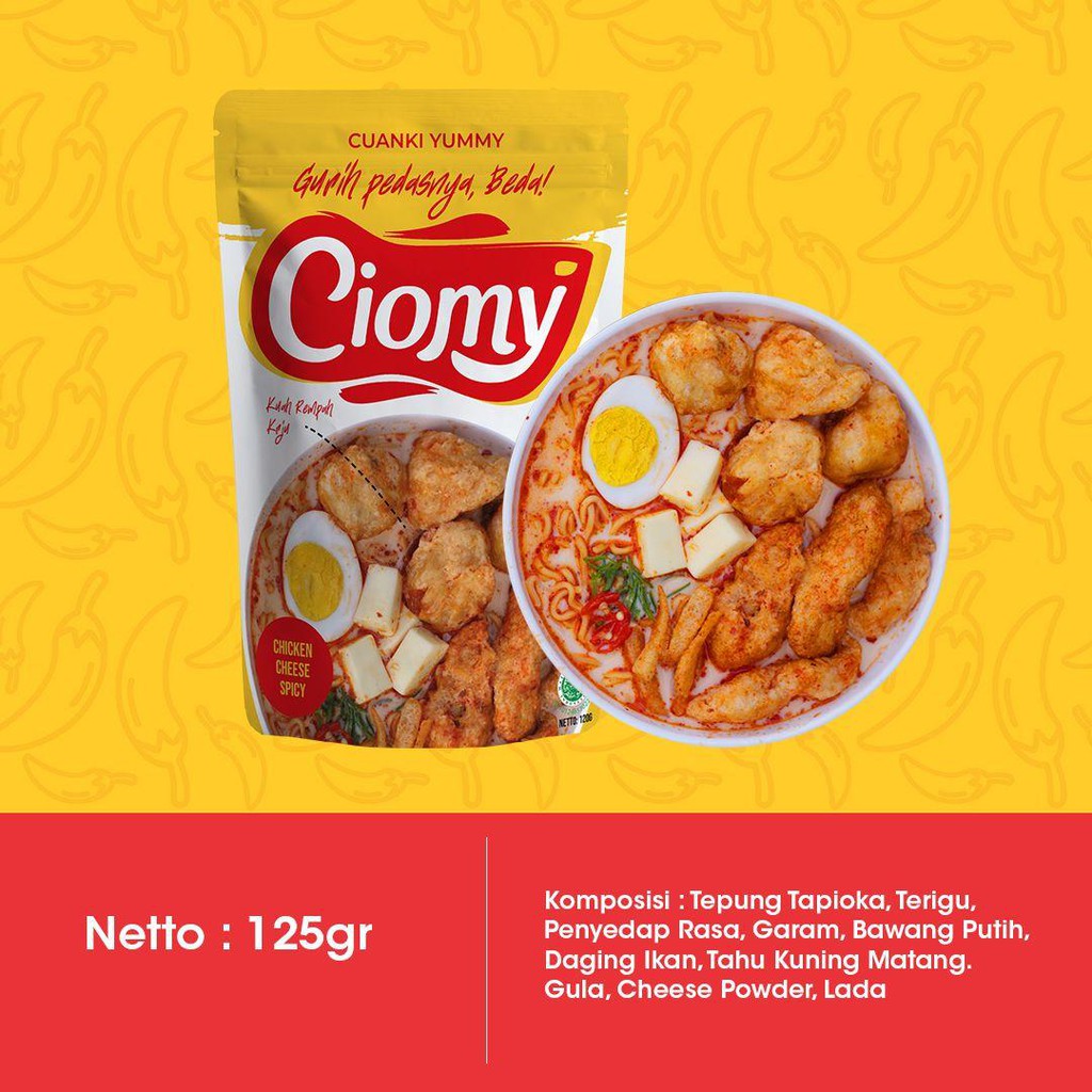 

CIOMY CUANKI CHEESE / CIOMY / CUANKI / CUANKI INSTAN / CUANKIE / CHEESE / KEJU / BASO ACI / SPICY