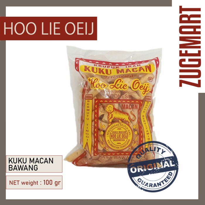 

Krupuk / Kerupuk Ikan Kuku Macan Rasa Bawang 100gr - Hoo Lie Oeij