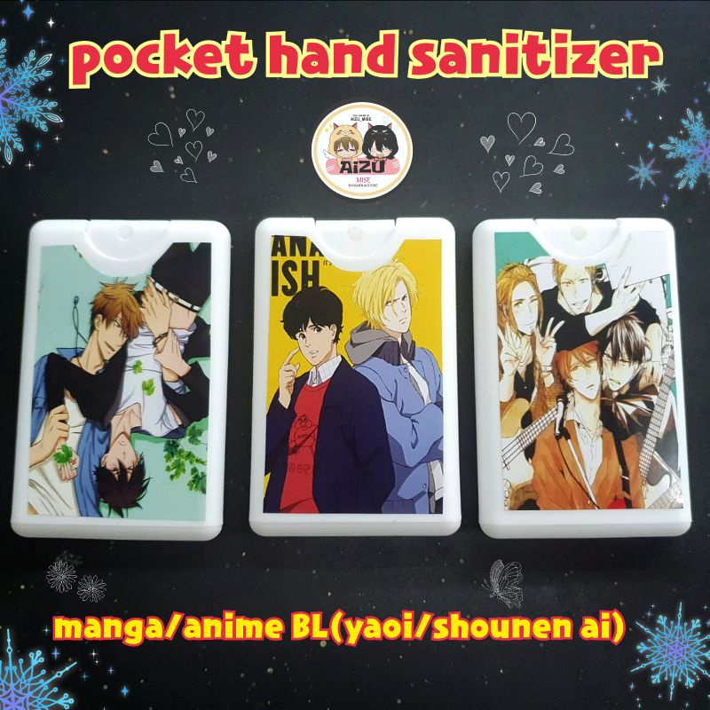 pocket hand sanitizer anime/manga/komik banana fish, given, dakaretai otoko dll