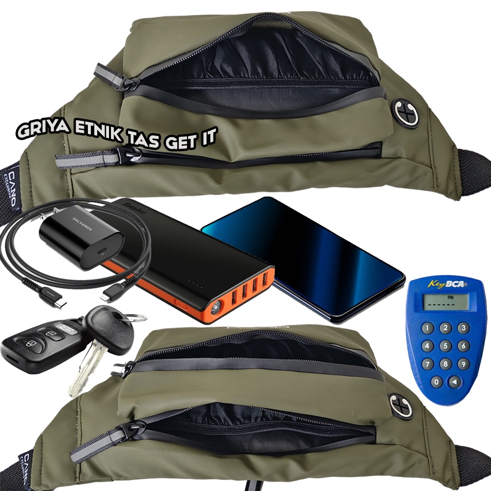 Tas Pinggang Pria Waterproof Waistbag Cowok Tas Selempang Laki Tas Soren Anti Air Cano