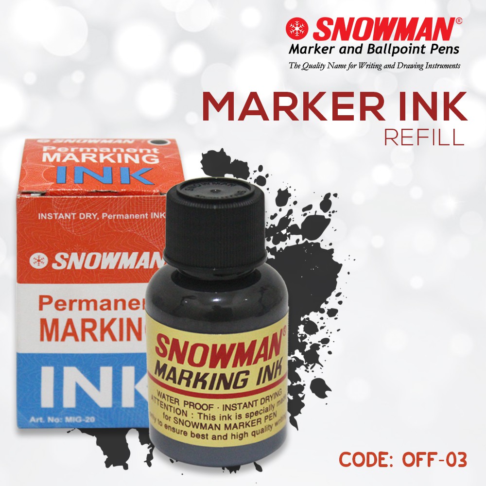 TINTA REFILL SPIDOL PERMANENT MARKER SNOWMAN TINTA SPIDOL