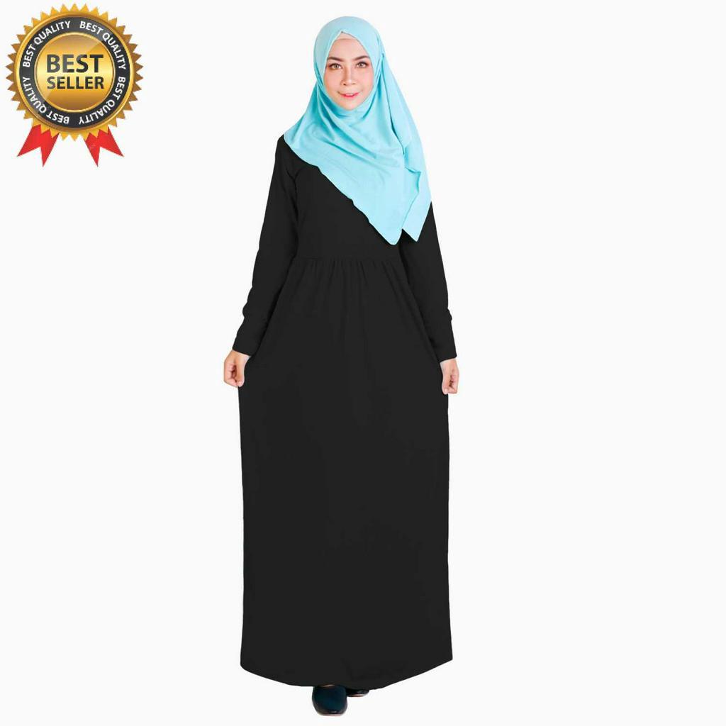 Long Dress Gamis Maxi Hijab Polos elegan -  Gamis Aninda