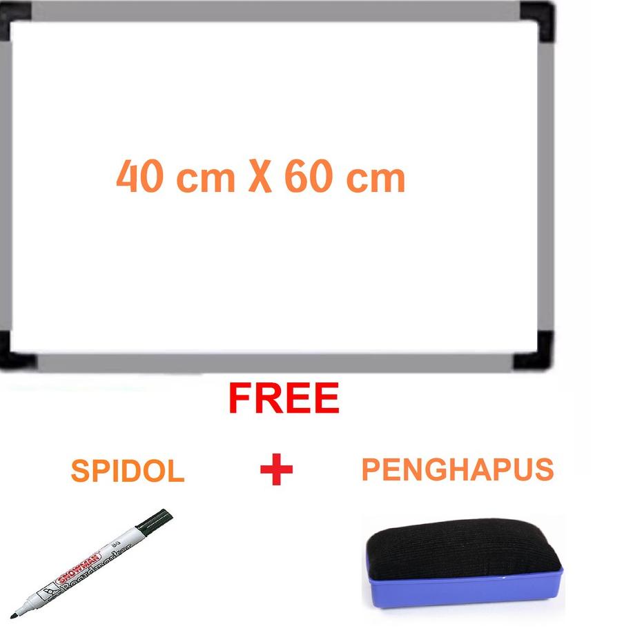 

Promo - White Board Papan Tulis Gantung Ukuran 40 cm x 60 cm Free Spidol dan Penghapus 팝