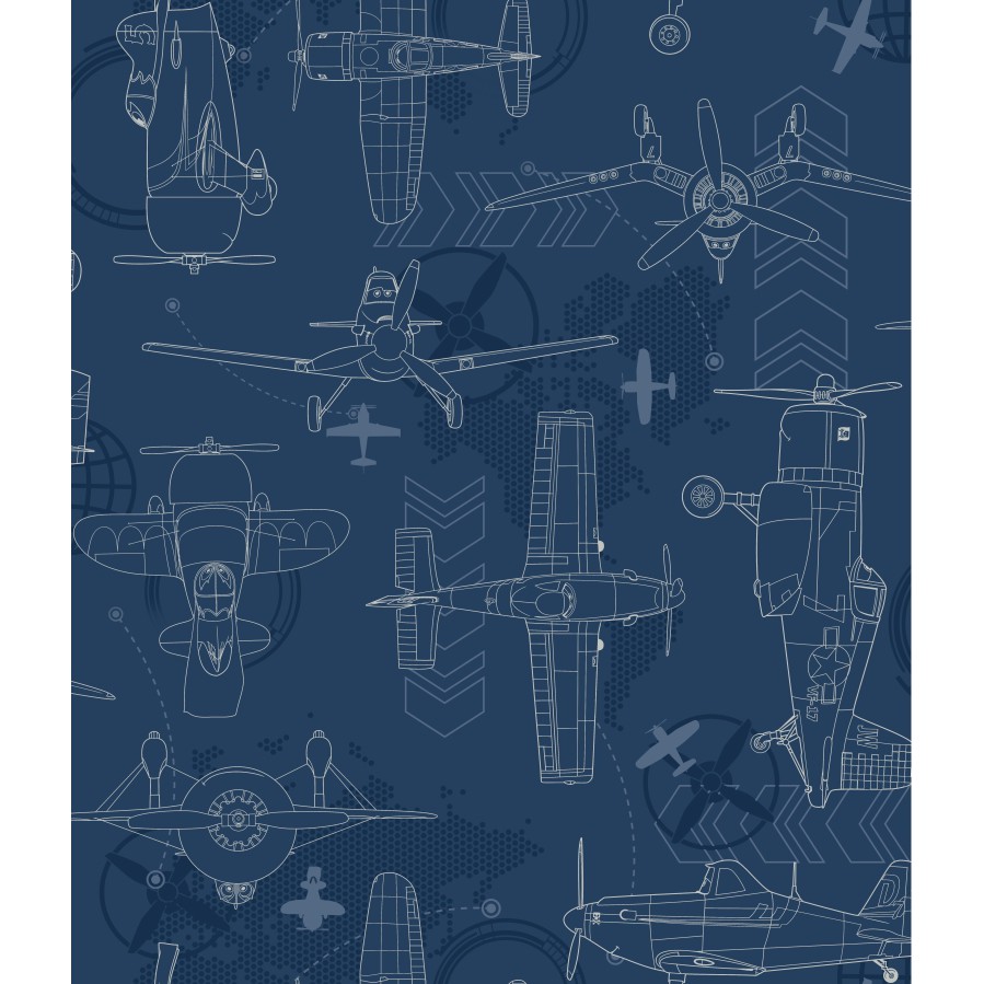 Disney Wallpaper Blue Print Planes - DS7738 (A)