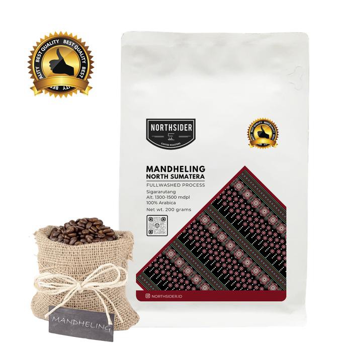 

BIJI KOPI ARABIKA MANDHELING FULLWASHED- 200GR NORTHSIDER COFFEE - BIJI KOPI