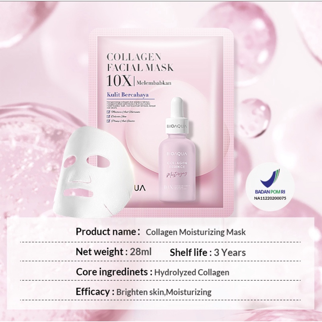 BIOAQUA Essence Mask 10x the effect Whitening Moisturizing SKIN CARE Sleeping MASKER wajah Sheet MASK 25g