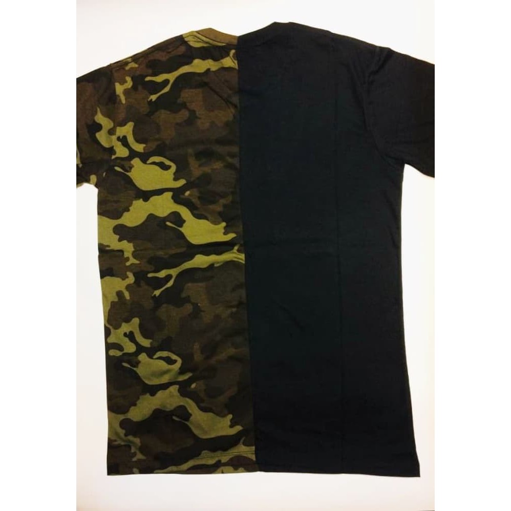 Tshirt Kaos Branded Pria Bape Half Army Black Camo Shark Bathing Ape