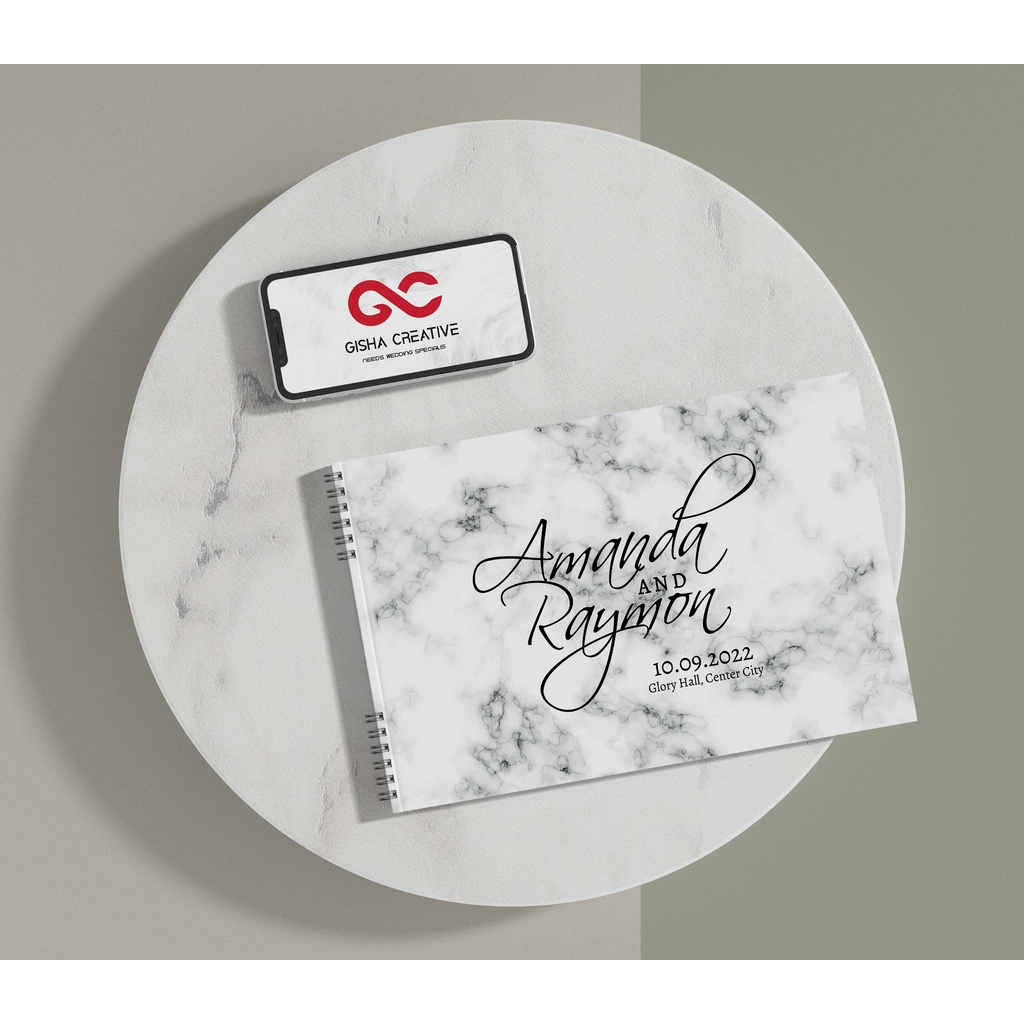 BUKU TAMU PERNIKAHAN HARD COVER & SOFT COVER DESIGN CUSTOM JILID SPIRAL MURAH DEPOK