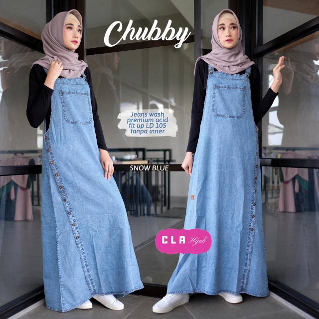 CHUBBY BY CLA/ OVERALL DRESS BAHAN JEANS