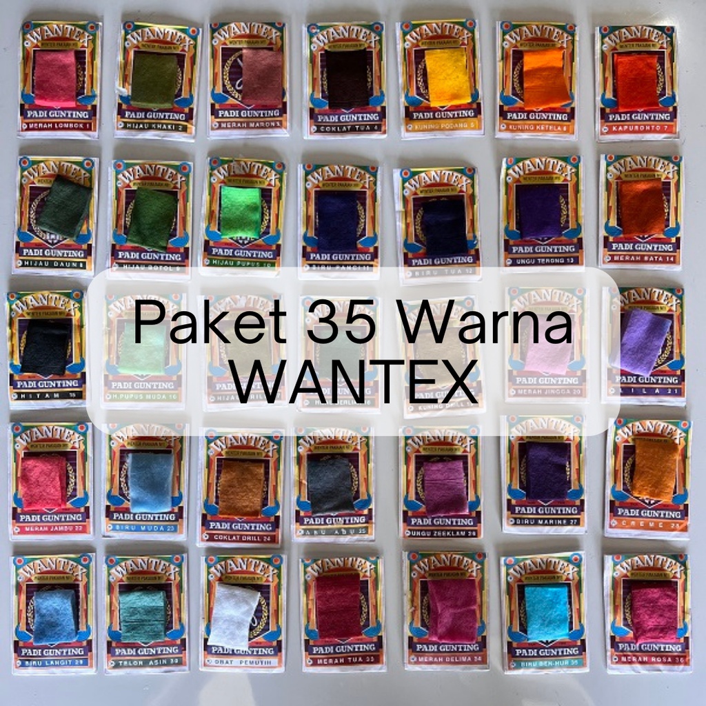 Jual Paket 35 Warna Wantex Wenter Pewarna Kain Baju Kaos Jeans Kanvas