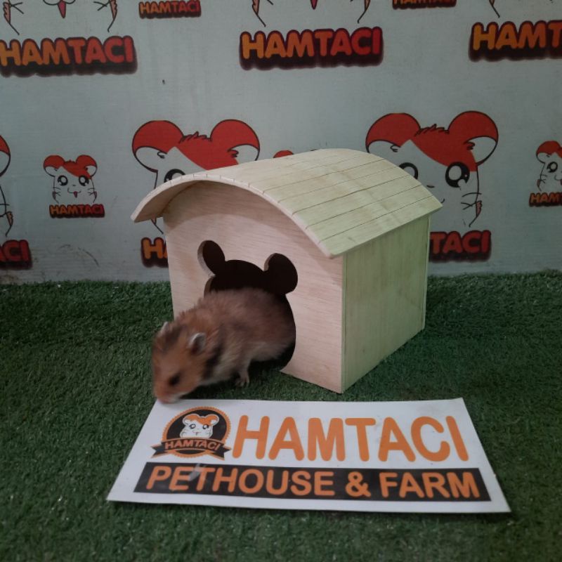 RUMAH HAMSTER/GERBIL/PETS NATURAL WOODEN HOUSE BY HAMTACI