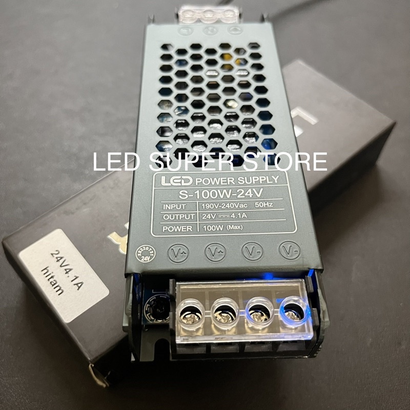 LED Power Supply Black Edition Slim Tipis 24v 100w 200w 300w 400w | Adaptor Trafo 24v Hitam kecil