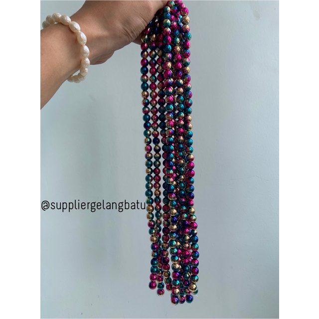 spacer multicolour 10mm steel bulet bahan gelang kalung charm premium