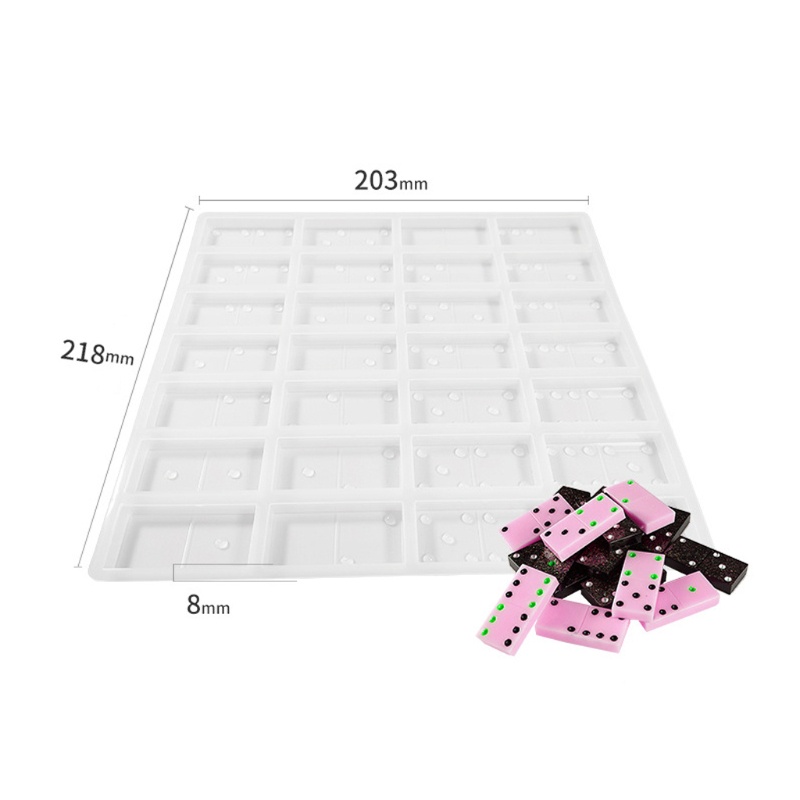 SIY  Dominoes Epoxy Resin Silicone Molds with Rack Tray Double Six Game Toy DIY Molds