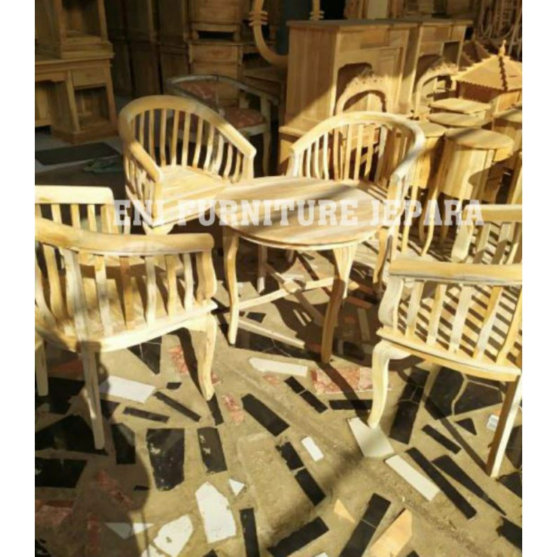 Set Kursi Betawi Jati - Kursi Betawi Mentah - Kursi Tamu - Kursi Teras - Kursi Serbaguna