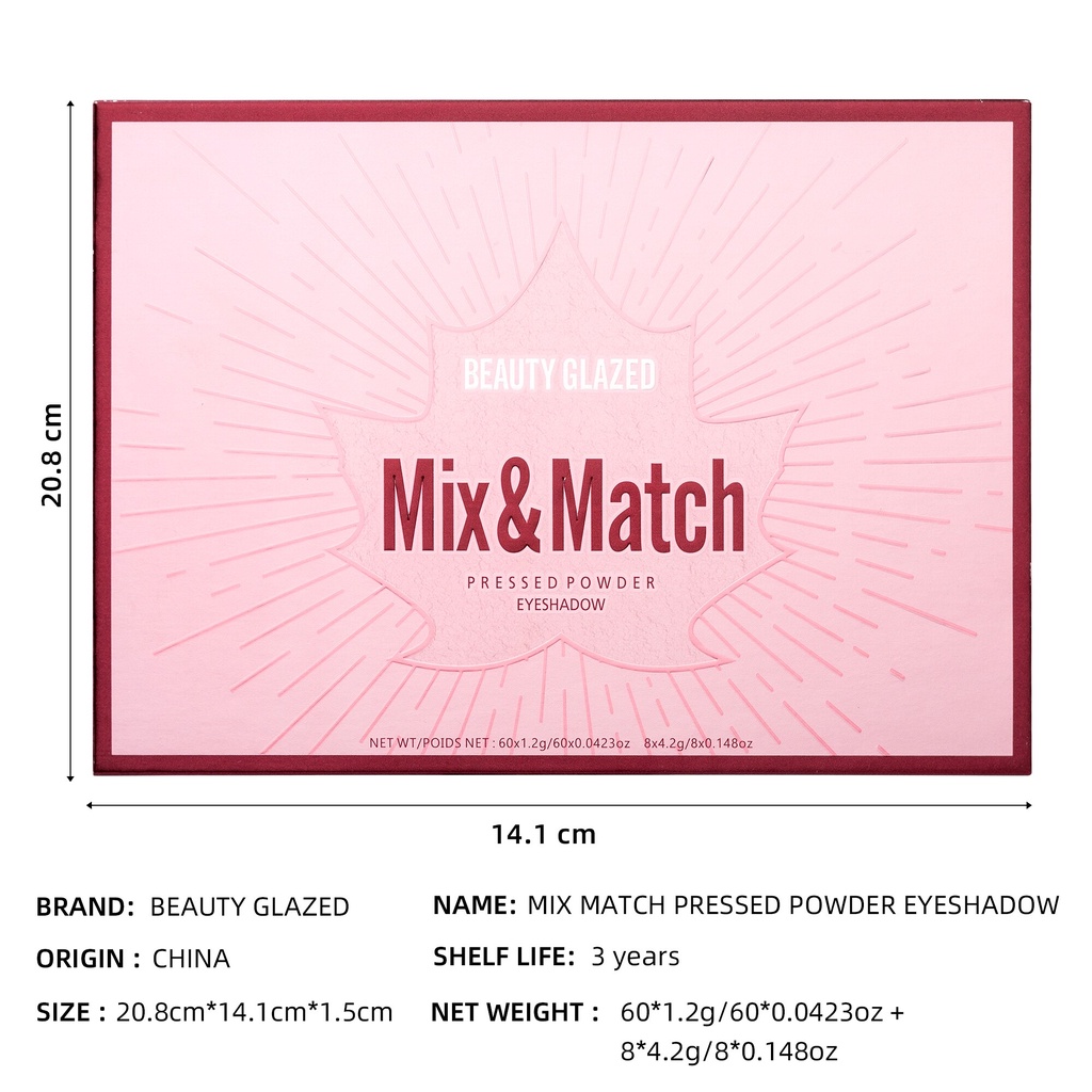 Beauty Glazed Eyeshadow MIX And MATCH 68 Color Include Contour Blush Palette Eyeshadow Glitter Beauty Glazed Eyeshadow Beauty Glazed Eyeshadow Palette Beauty Glazed Eyeshadow Palete Beauty Glazed