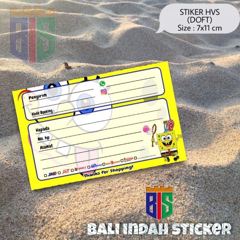 Stiker Pengiriman Olshop Label Pengiriman Termurah Kartun Spongebob Shopee Indonesia