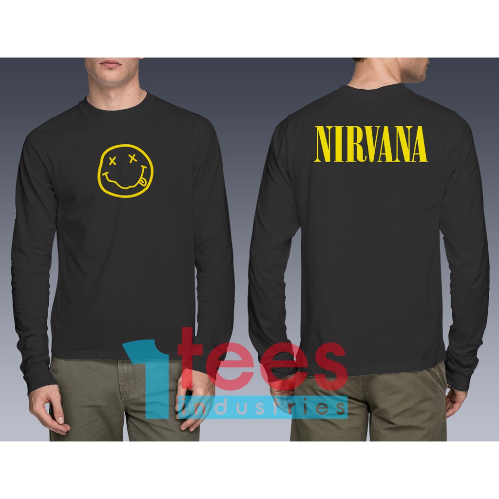 LONGSLEEVE LENGAN PANJANG KAOS NIRVANA LOGO PREMIUM