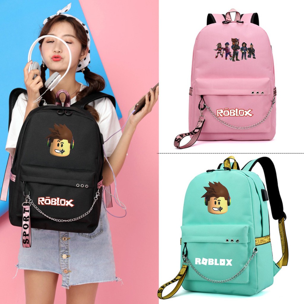 Roblox Game Shoulder Bag Korean Middle School Students Male And Female Large Capacity Usb Charging Bag Computer Bag Shopee Indonesia - korean roblox id