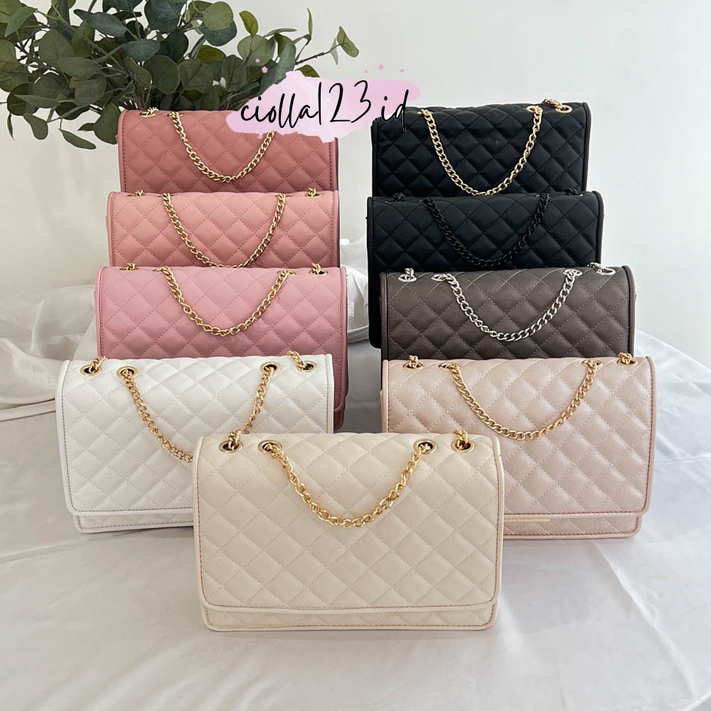 TAS QUILTED SHOULDERBAG BIG SIZE - Bag Quilted Push-Lock Sling Bag - Tas Wanita Quilted Push-Lock #CK006