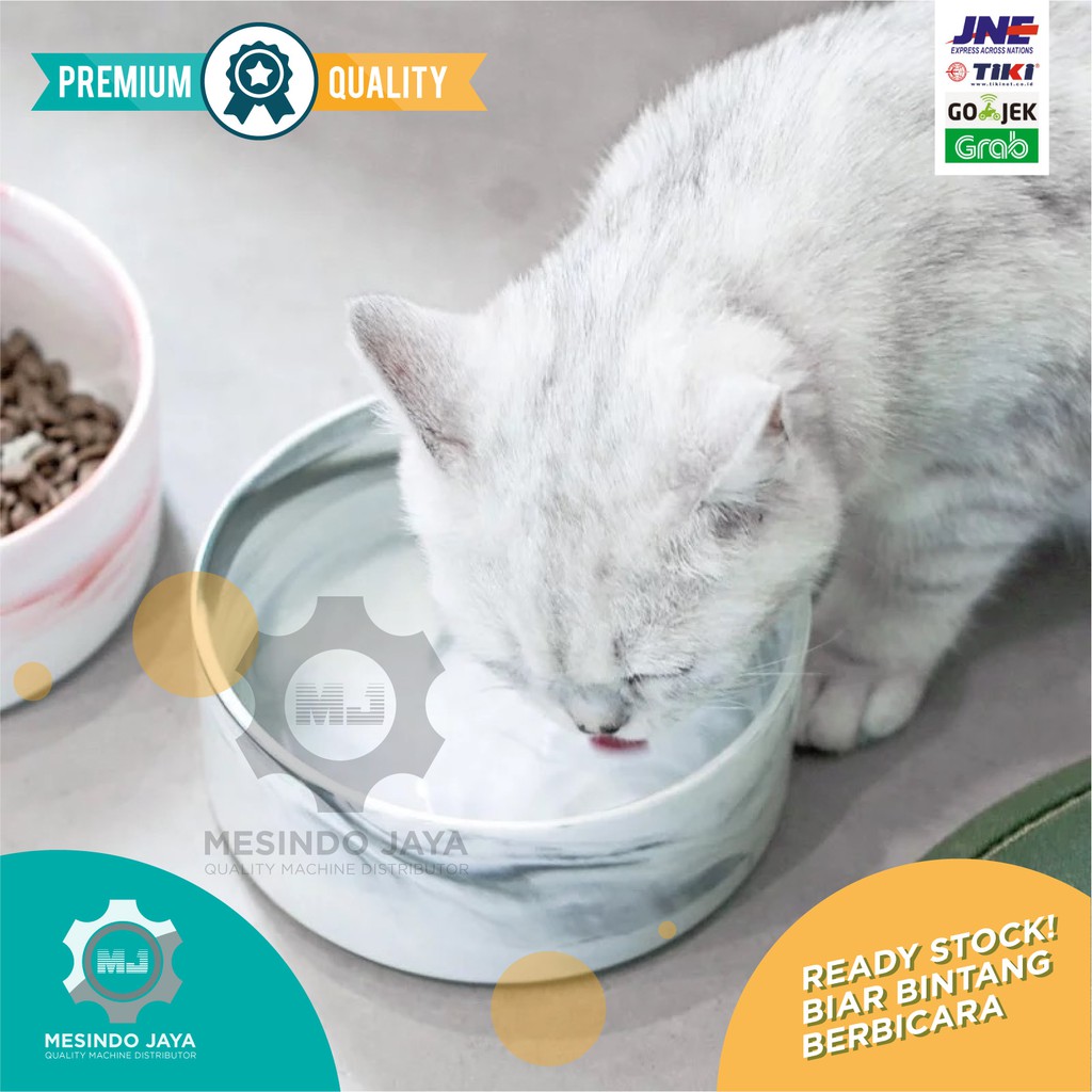 Mangkuk Makan Anjing Kucing Keramik Marbel / Pet Food Bowl Ceramic Marble Dog Cat PREMIUM