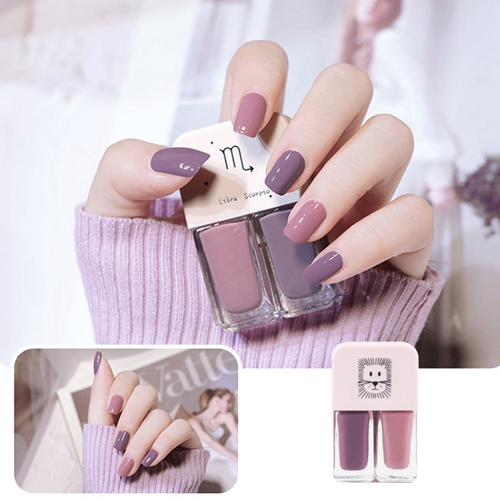 INFY - R610 2IN1 Kutek Korea Lucu 2 Warna Gel Nail Polish