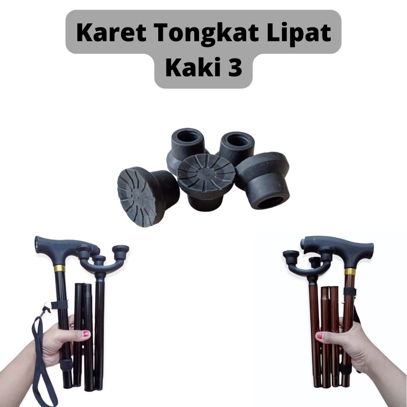 Karet Bagian Bawah Karet Tongkat Lipat Kaki Tiga Sparepart Premium  [KT-T5]