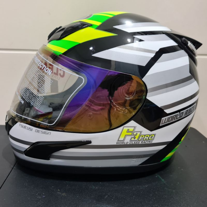 Helm JPN fullface F3 PRO gloss black green