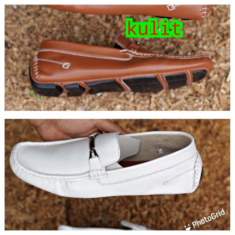sepatu loafers kasual kulit pria