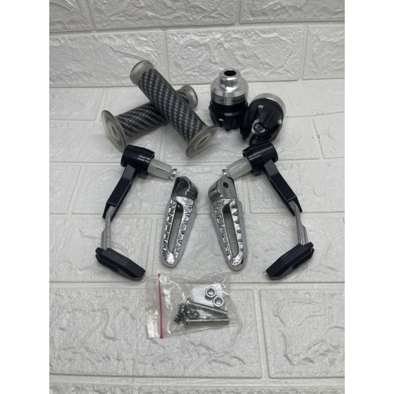 Paket Variasi-Handgrip Karbon+Proguard Babet CNC+Jalu As Jumbo+Footstep Scoopy Lokal