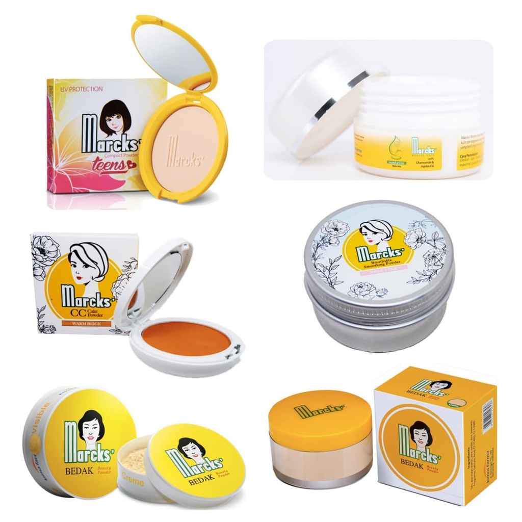 Marcks Teens Compact Loose Powder CC Powder Moisturizer Active Smoothing / Bedak Padat & Tabur