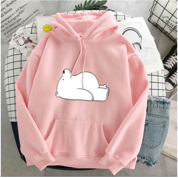 HOODIE WANITA SLEEP BEAR - KOREA STYLE PREMIUM,