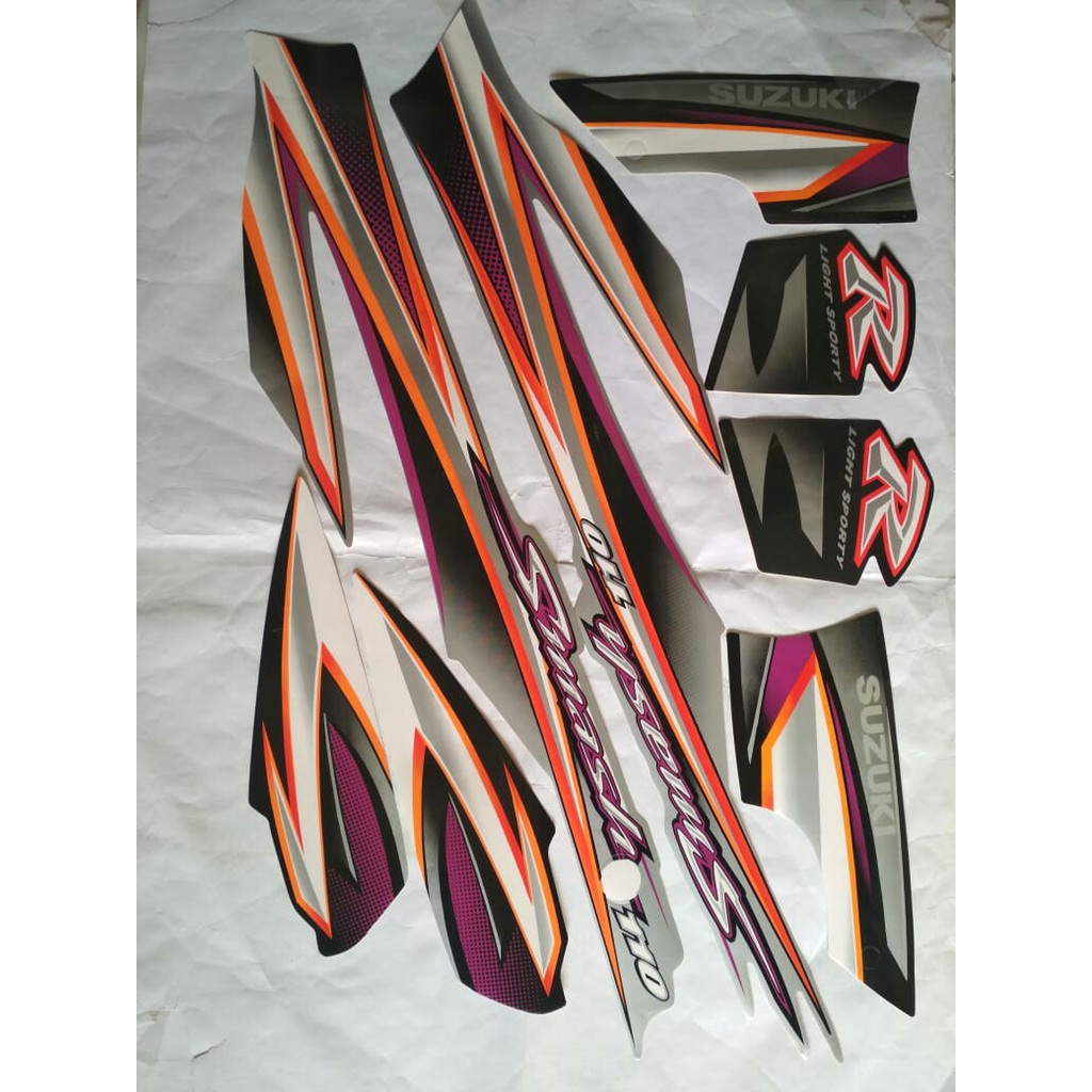 stiker striping smash 110 R 2005 silver hitam