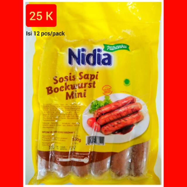 

Nidia Sosis Sapi Bockworst Mini isi 12