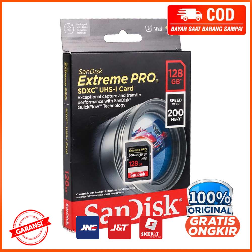 Sandisk SD Card Extreme Pro V30 U3 4K - 128GB - D-128G