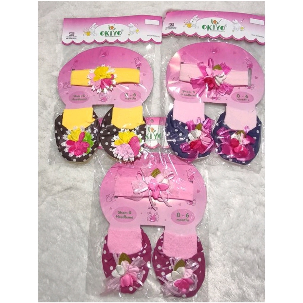 [B-054] Set Bandana dan Kaos Kaki Bayi Lucu Murah