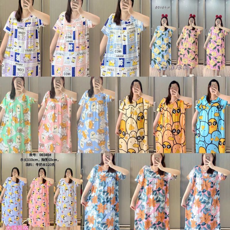 RULIF Daster piyama wanita import Baju tidur wanita Jumbo/Bigsize