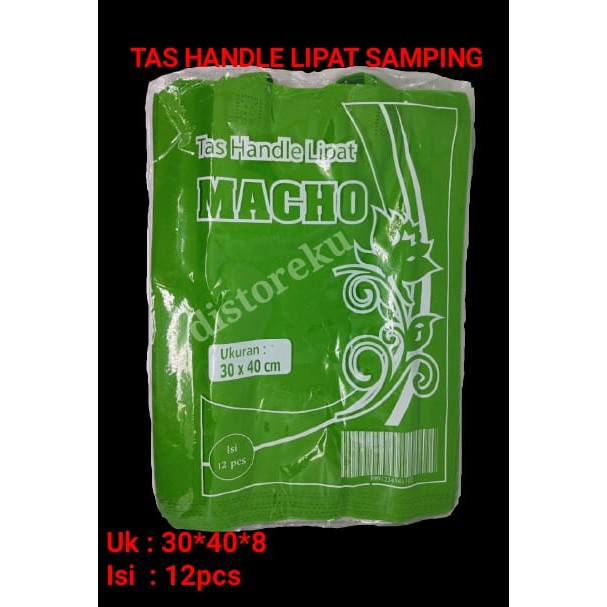 12pcs TAS KAIN HANDLE LIPAT SAMPING GOODIEBAG GASSET WOVEN SPUNBOND TALI 30x40