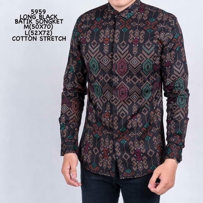 Baju Kemeja Batik Songket Cowok Kemeja Santai Kemeja Casual Remaja