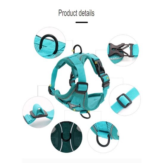 Dog Harness Chest Vest Pet Cat Leash Adjustable Rompi Dada Tali Tuntun Anjing Kucing