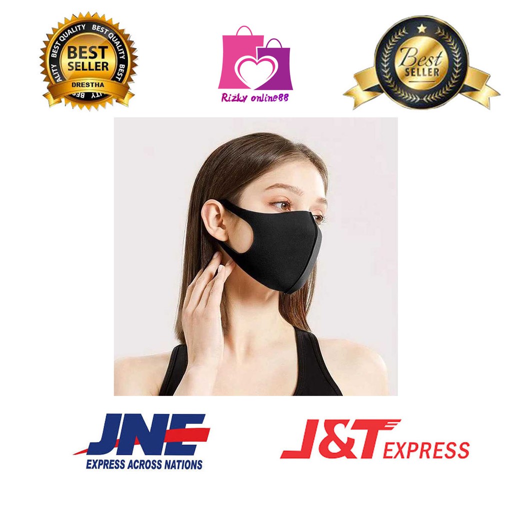 Rizkyonline88 masker kain polos bahan scuba bisa dicuci jual ecer dan grosir