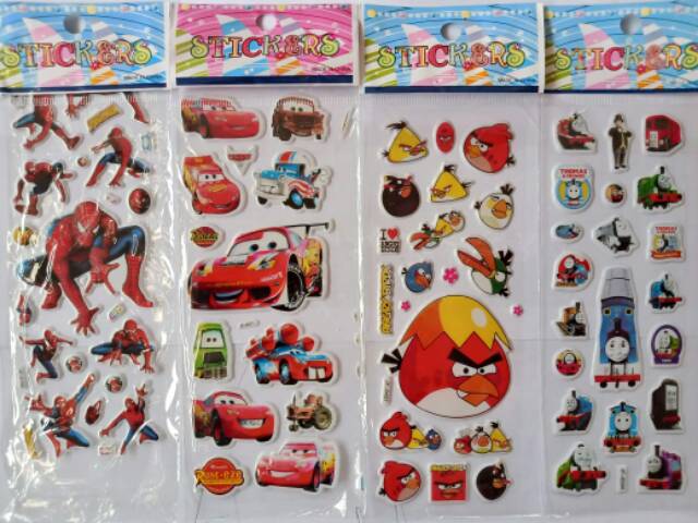 STICKER ANAK KARAKTER KARTUN LUCU STIKER TIMBUL KARAKTER STIKER MOTIF TIMBUL