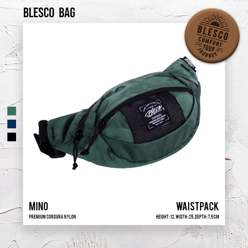 Tas Bahu Pria Warna Hijau - Blesco Mino Waist Bag Mini Simpel Trendi
